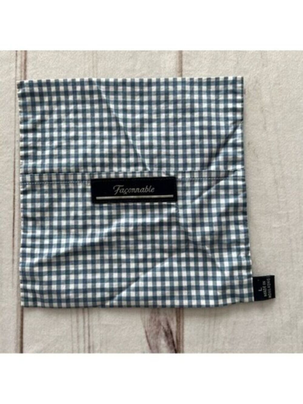 Faconnable Mens Size L Pocket Suit Square Double Sided Blue White Office